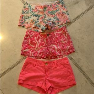 Lilly Pulitzer 3 pairs of Walsh Shorts Size 00